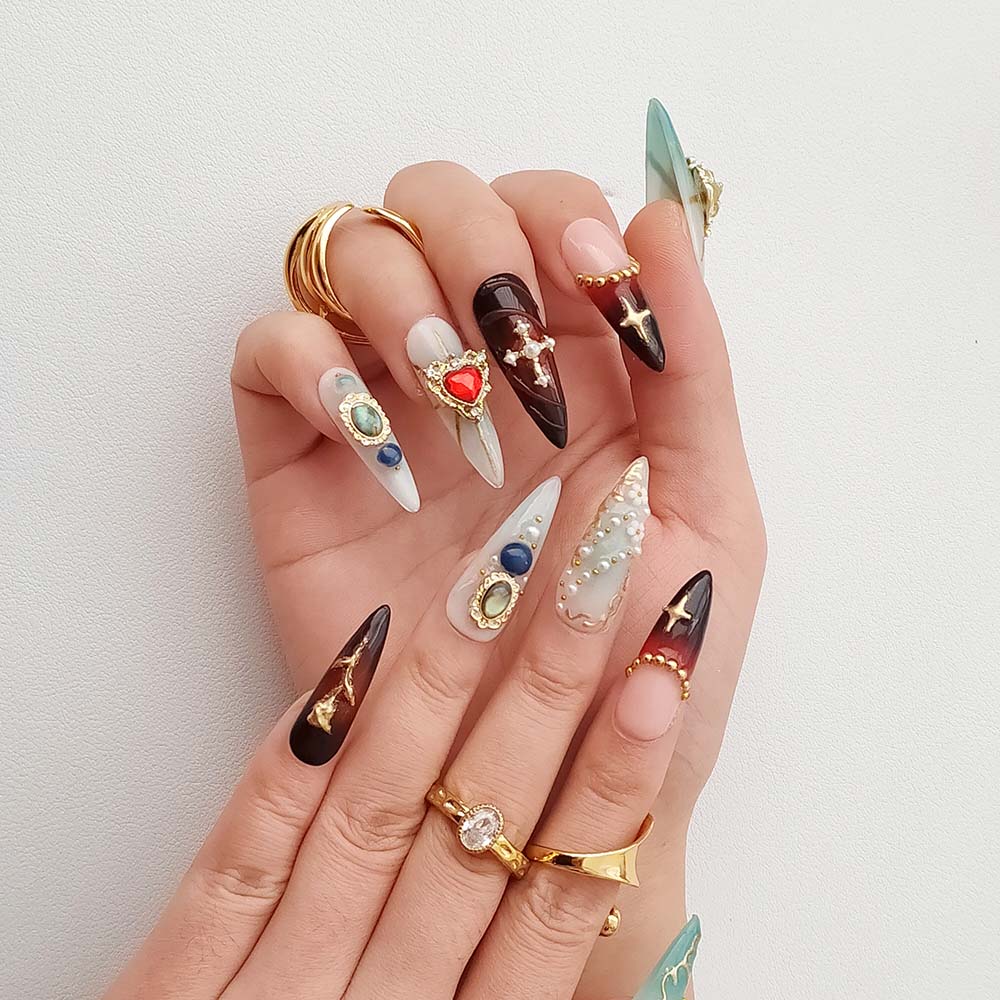 Art Garden Press On Nails Flowery Waltz 198