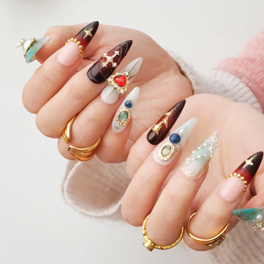 Art Garden Press On Nails Flowery Waltz 198