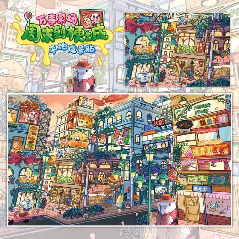 Food Crawl DIY 3D Scene Stickers 2 Cute Miniature Scenes(L)