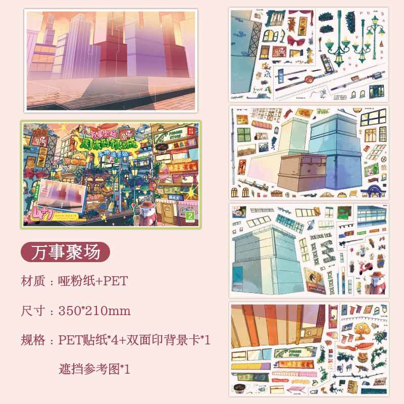 Food Crawl DIY 3D Scene Stickers 2 Cute Miniature Scenes(L)