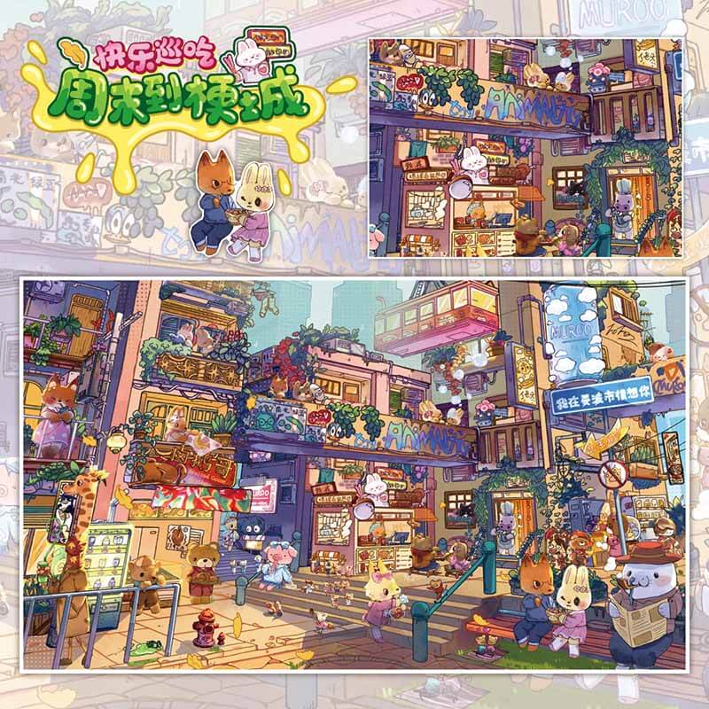 Food Crawl DIY 3D Scene Stickers 2 Cute Miniature Scenes(L)