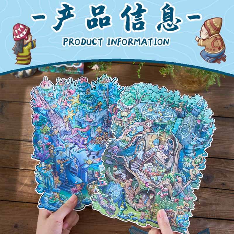 Forbidden Realms DIY 3D Scene Stickers 4 Cute Miniature Scenes(L)