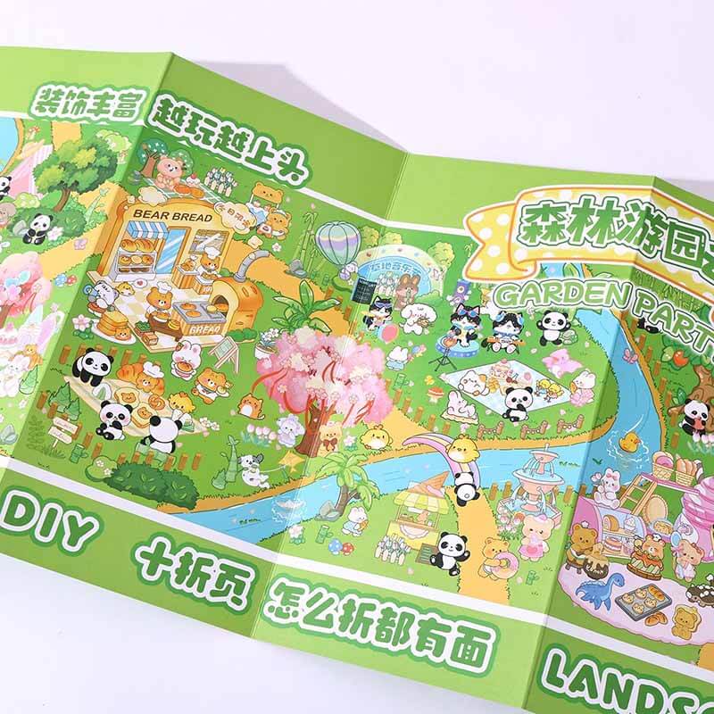 Forest Carnival DIY 3D Scene Stickers Cute Miniature Scenes (L)