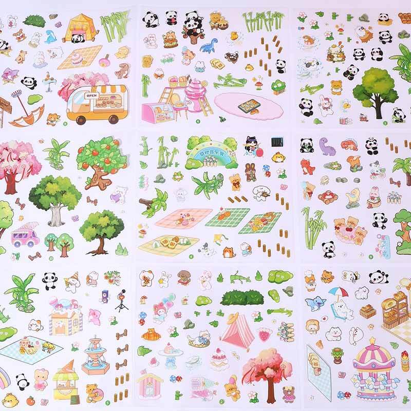 Forest Carnival DIY 3D Scene Stickers Cute Miniature Scenes (L)