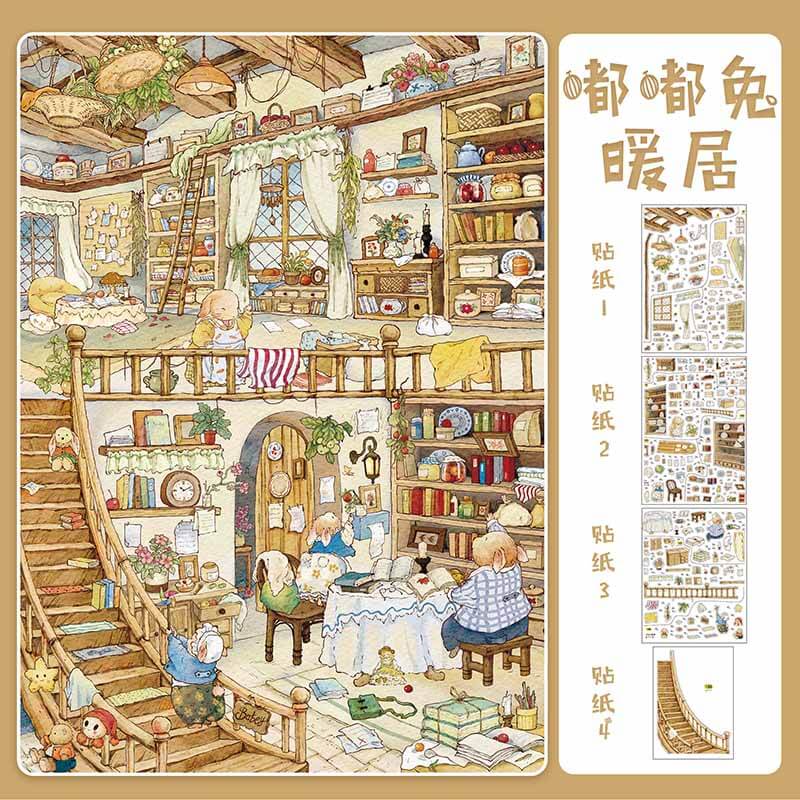 Forest Haven DIY 3D Scene Stickers 2 Cute Scenes(L)