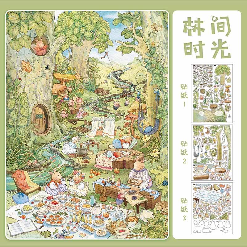 Forest Haven DIY 3D Scene Stickers 2 Cute Scenes(L)
