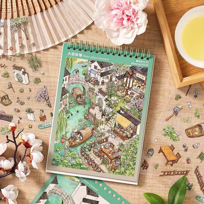 Forest Neighbor Travel Book 3D Scene Stickers With Guide Lines(S)