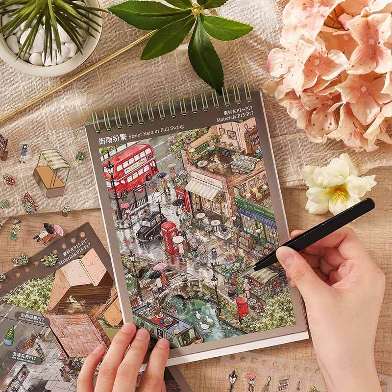 Forest Neighbor Travel Book 3D Scene Stickers With Guide Lines(S)