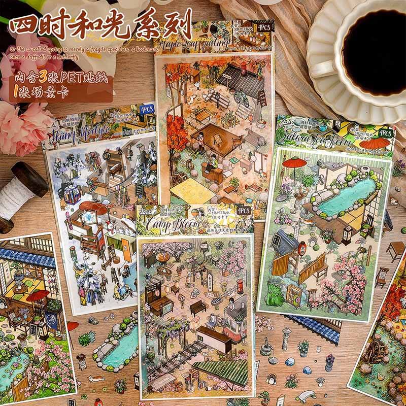 Four Seasons Retreat DIY 3D Scene Stickers With Guide Lines(S)