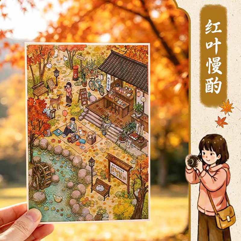 Four Seasons Retreat DIY 3D Scene Stickers With Guide Lines(S)