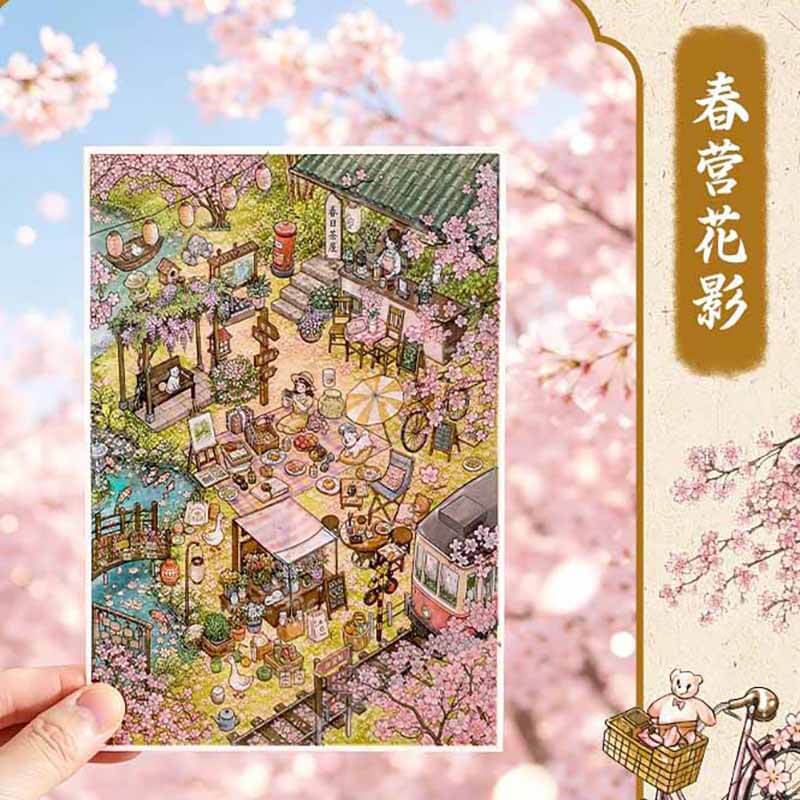 Four Seasons Retreat DIY 3D Scene Stickers With Guide Lines(S)