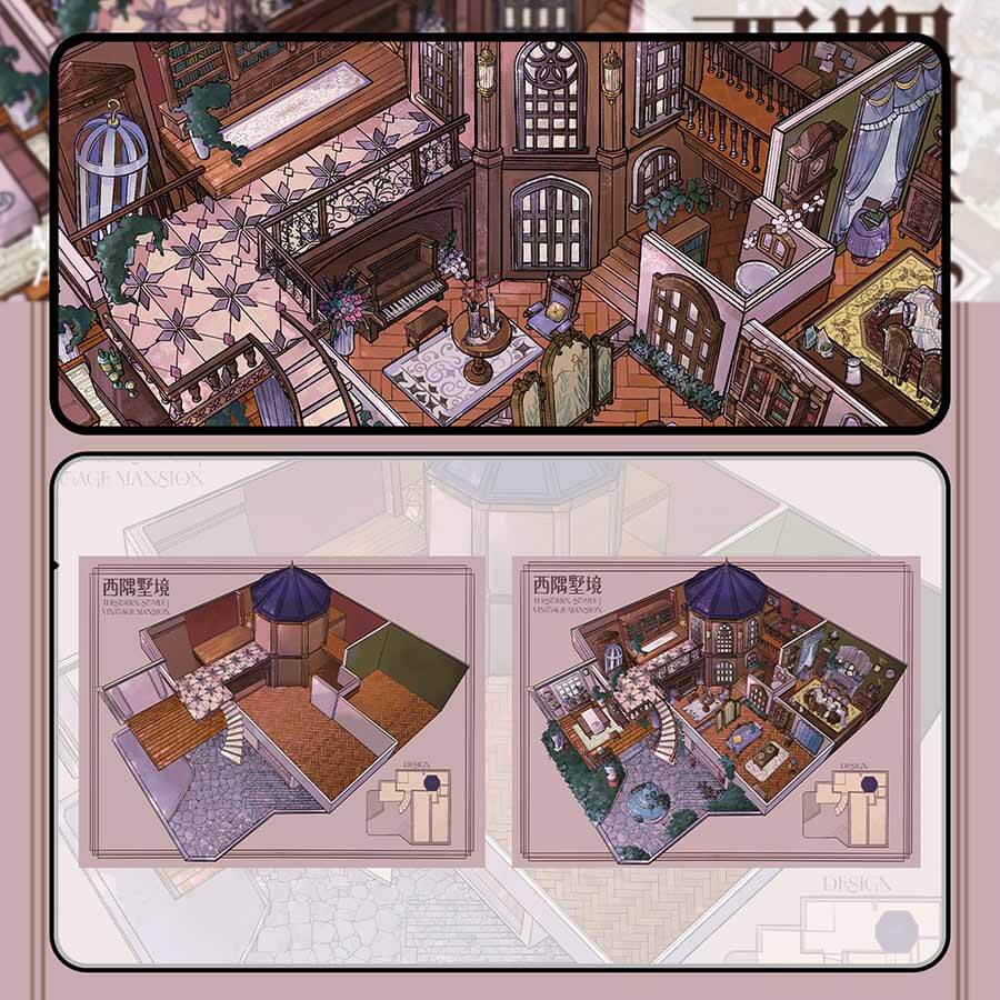 Fringe Isle DIY 3D Scene Stickers 2 Cute Miniature Scenes(L)