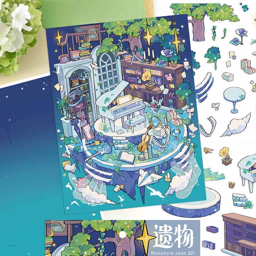Fringe Isle DIY 3D Scene Stickers 2 Cute Miniature Scenes(L)