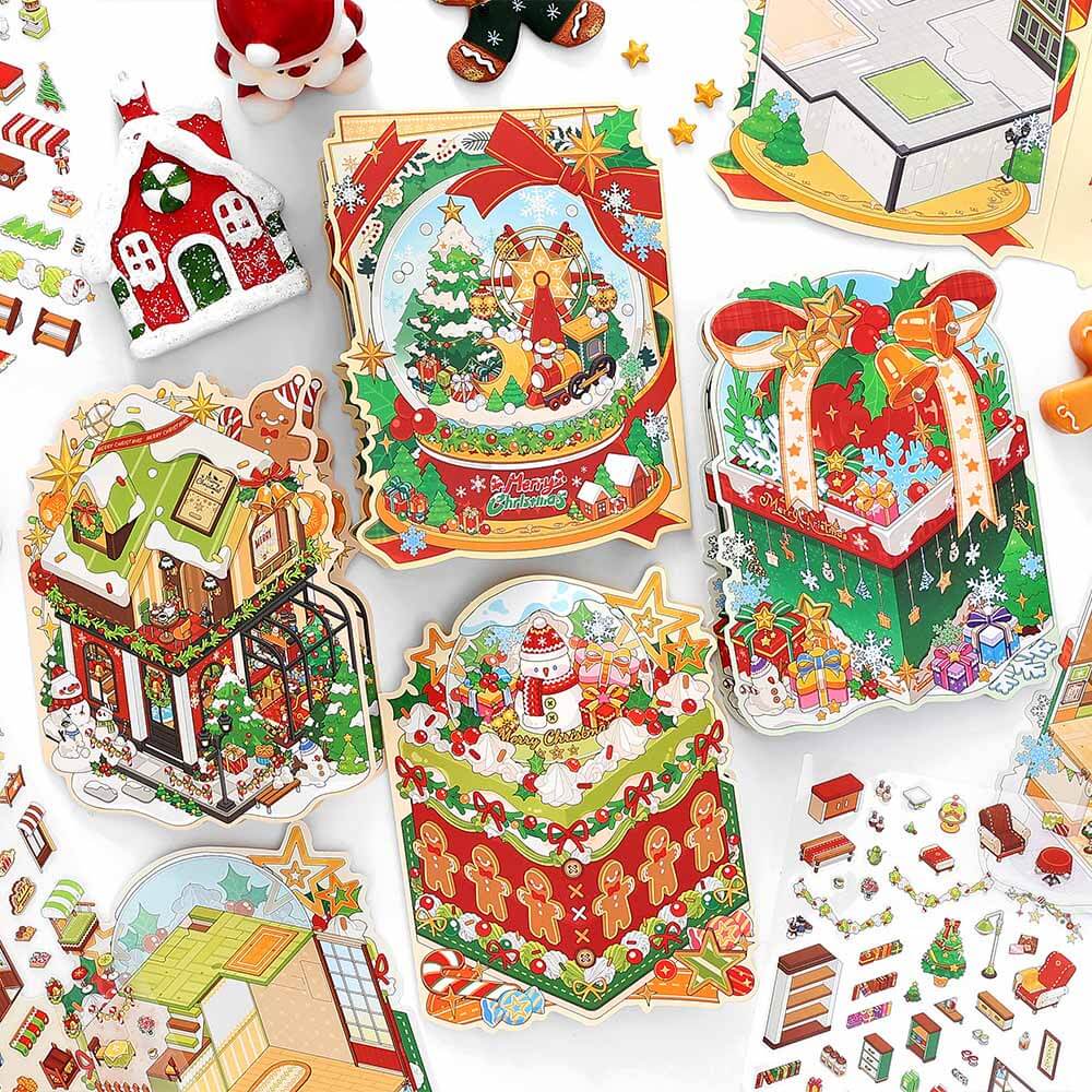 Frosted Delight DIY 3D Scene Stickers 4 Cute Miniature Scenes(S)