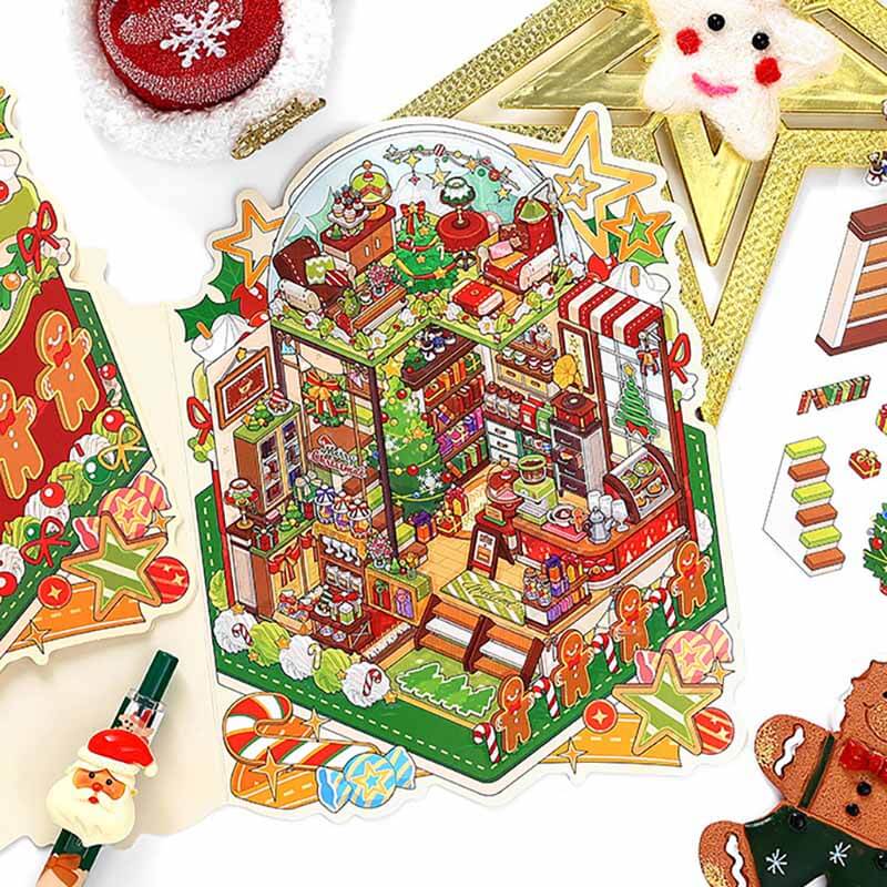 Frosted Delight DIY 3D Scene Stickers 4 Cute Miniature Scenes(S)