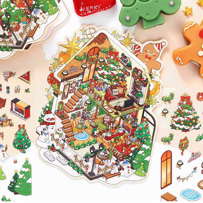 Frosted Delight DIY 3D Scene Stickers 4 Cute Miniature Scenes(S)