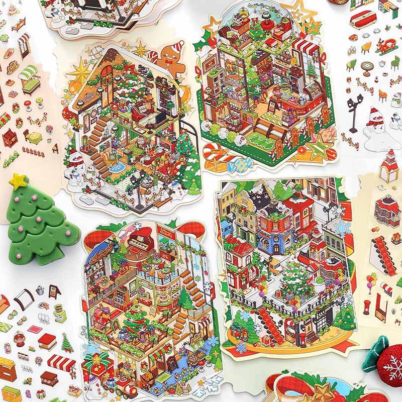 Frosted Delight DIY 3D Scene Stickers 4 Cute Miniature Scenes(S)
