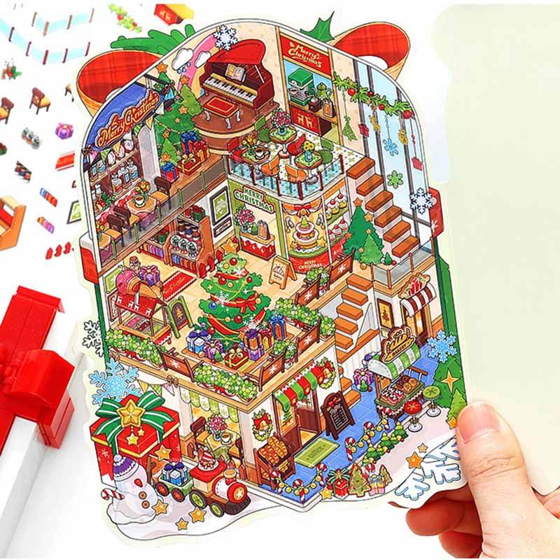 Frosted Delight DIY 3D Scene Stickers 4 Cute Miniature Scenes(S)