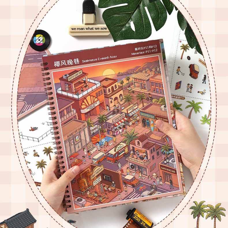 Fun Adventures DIY 3D Scene Stickers With Guide Lines(L)