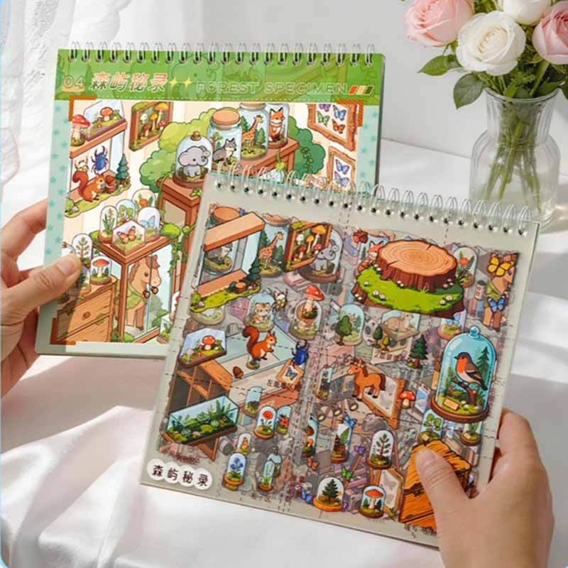 Fun Shelves Book DIY 3D Scene Stickers With Guide Lines(M)