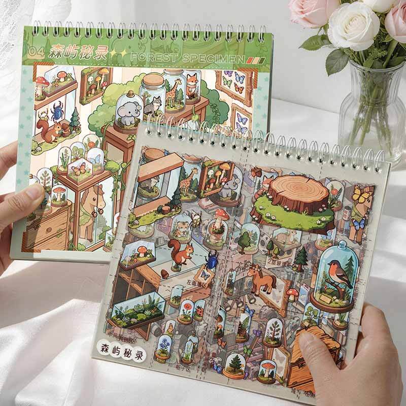 Fun Shelves Book DIY 3D Scene Stickers With Guide Lines(M)