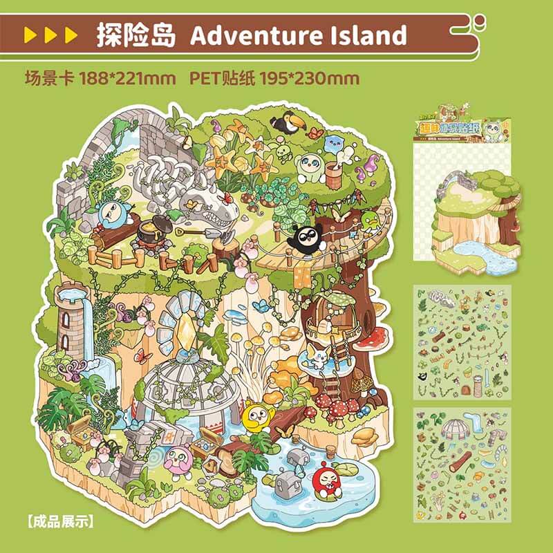 Funfair Dream DIY 3D Scene Stickers 4 Cute Scenes(L)
