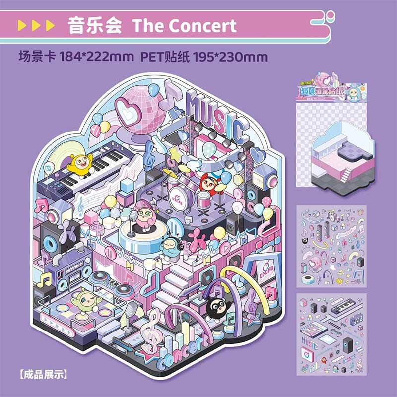 Funfair Dream DIY 3D Scene Stickers 4 Cute Scenes(L)