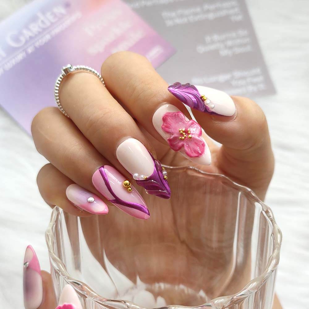 Art Garden Press On Nails Purple Night Dream 30