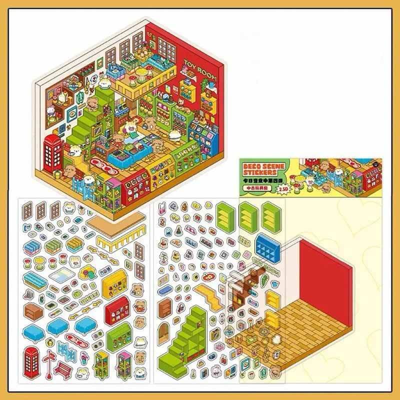 Chocolate Workshop DIY 3D Scene Stickers 4 Cute Miniature Scenes(S)