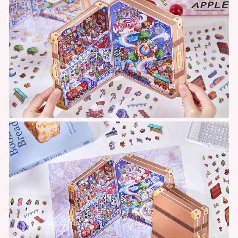 Galaxy Stop DIY 3D Scene Stickers Cute Miniature Scenes(L)