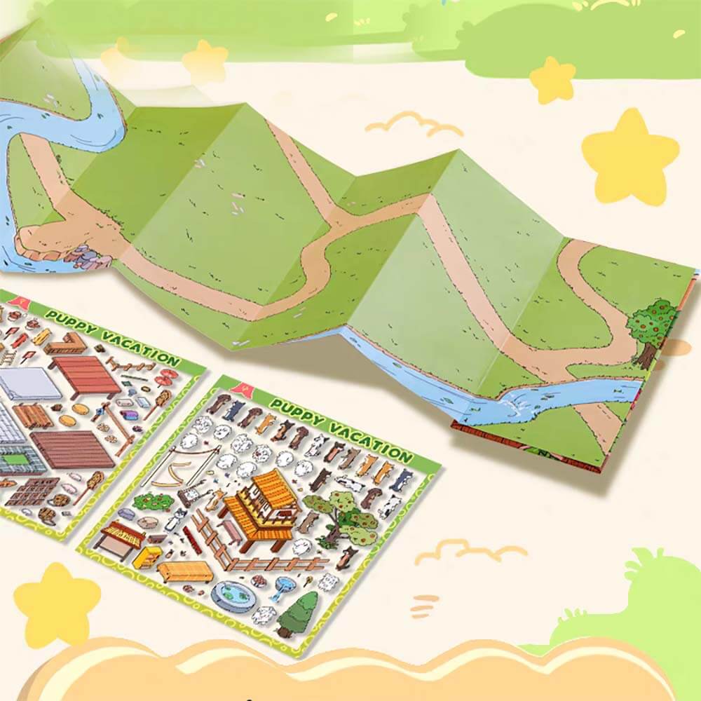Gallery Brochure DIY 3D Scene Stickers Cute Miniature Scenes