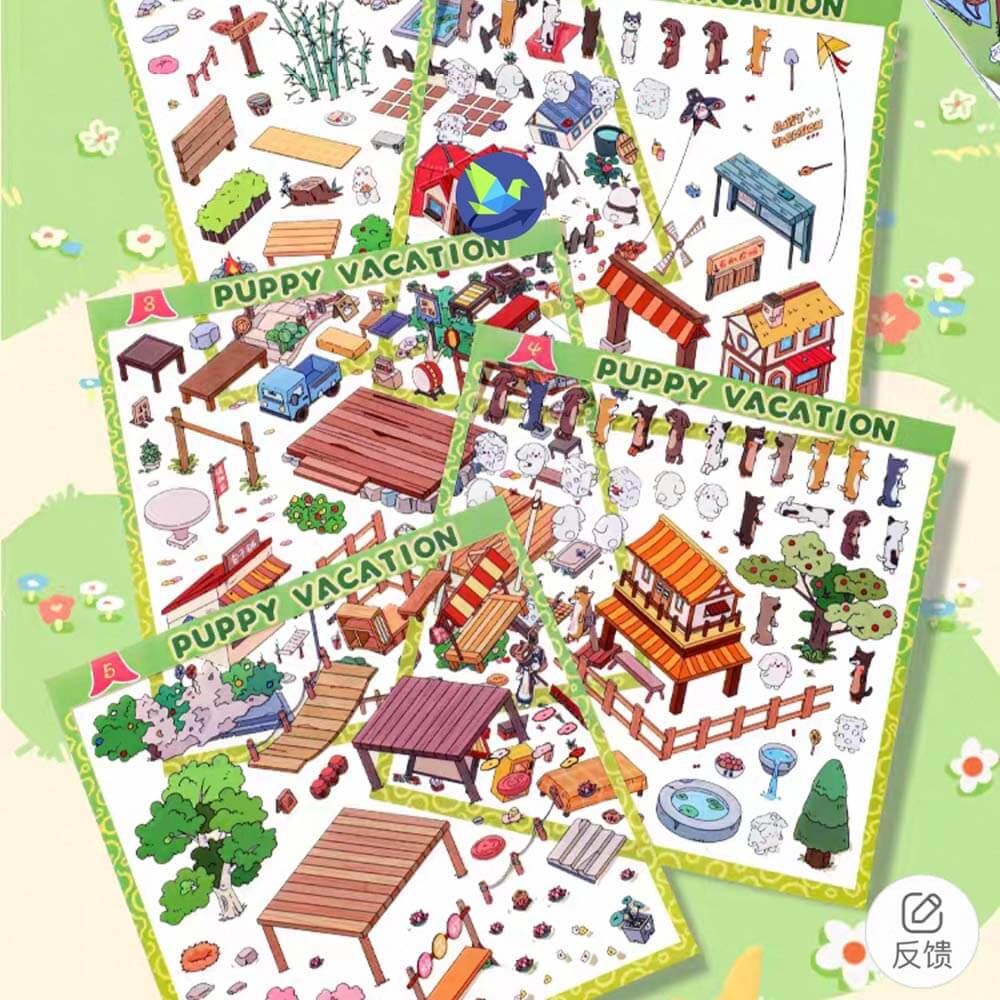 Gallery Brochure DIY 3D Scene Stickers Cute Miniature Scenes