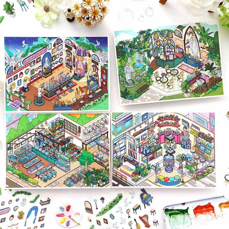 Garden Moment DIY 3D Scene Stickers 4 Cute Miniature Scenes(S)