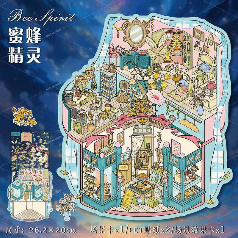 Garden of Spells DIY 3D Scene Stickers 2 Cute Miniature Scenes(L)