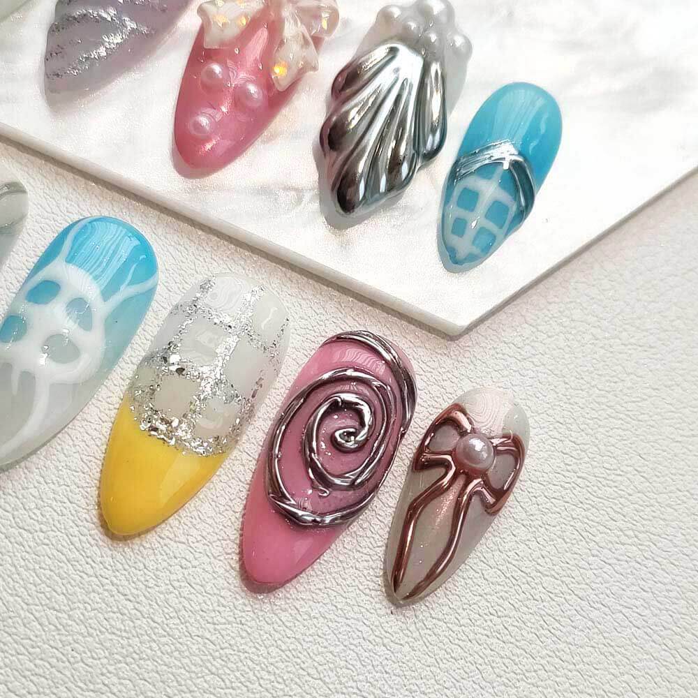 Art Garden Press On Nails Gemstone Wave 28