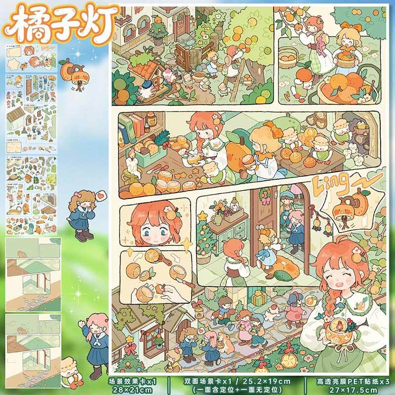 Gentle Memory DIY 3D Scene Stickers With Guide Lines(L)