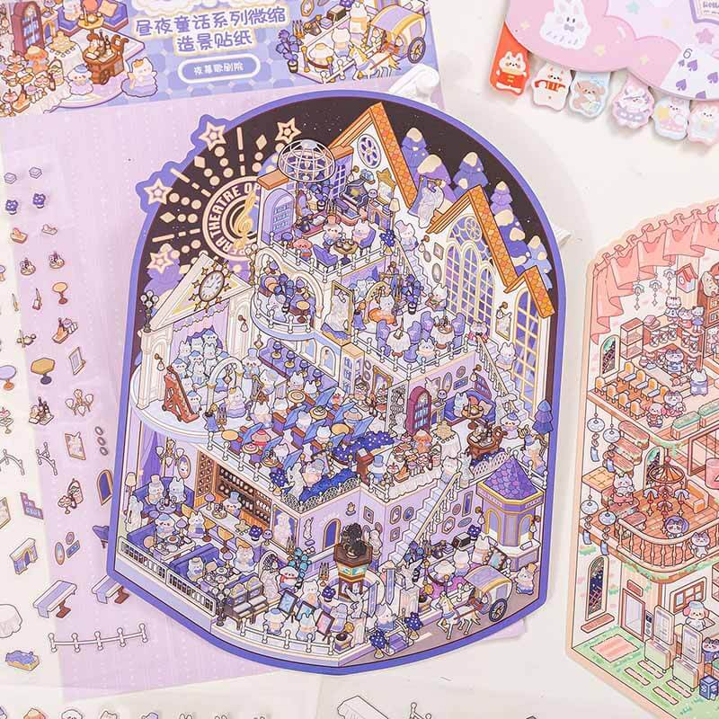 Gentle Oddities DIY 3D Scene Stickers 3 Cute Miniature Scenes(L)