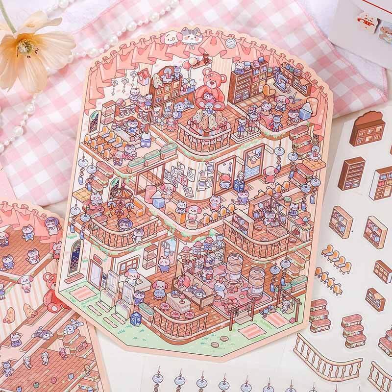 Gentle Oddities DIY 3D Scene Stickers 3 Cute Miniature Scenes(L)