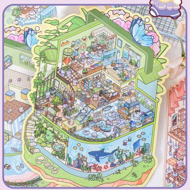 Gentle Oddities DIY 3D Scene Stickers 3 Cute Miniature Scenes(L)