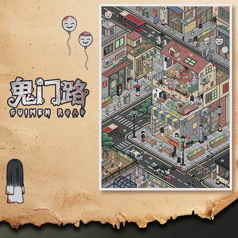 Ghost Street DIY 3D Scene Stickers 2 Cute Miniature Scenes(L)