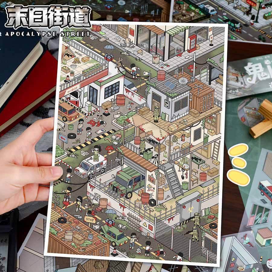 Ghost Street DIY 3D Scene Stickers 2 Cute Miniature Scenes(L)