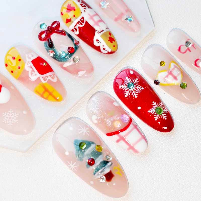 Beauty Art Garden Press On Nail Gifts Under the Tree 209