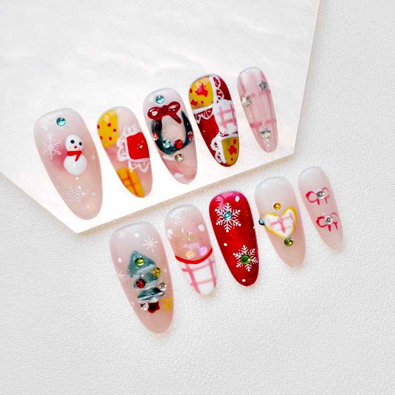 Beauty Art Garden Press On Nail Gifts Under the Tree 209