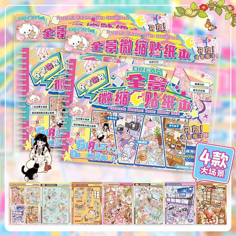 Girls Dream Home DIY 3D Scene Stickers With Guide Lines(L)