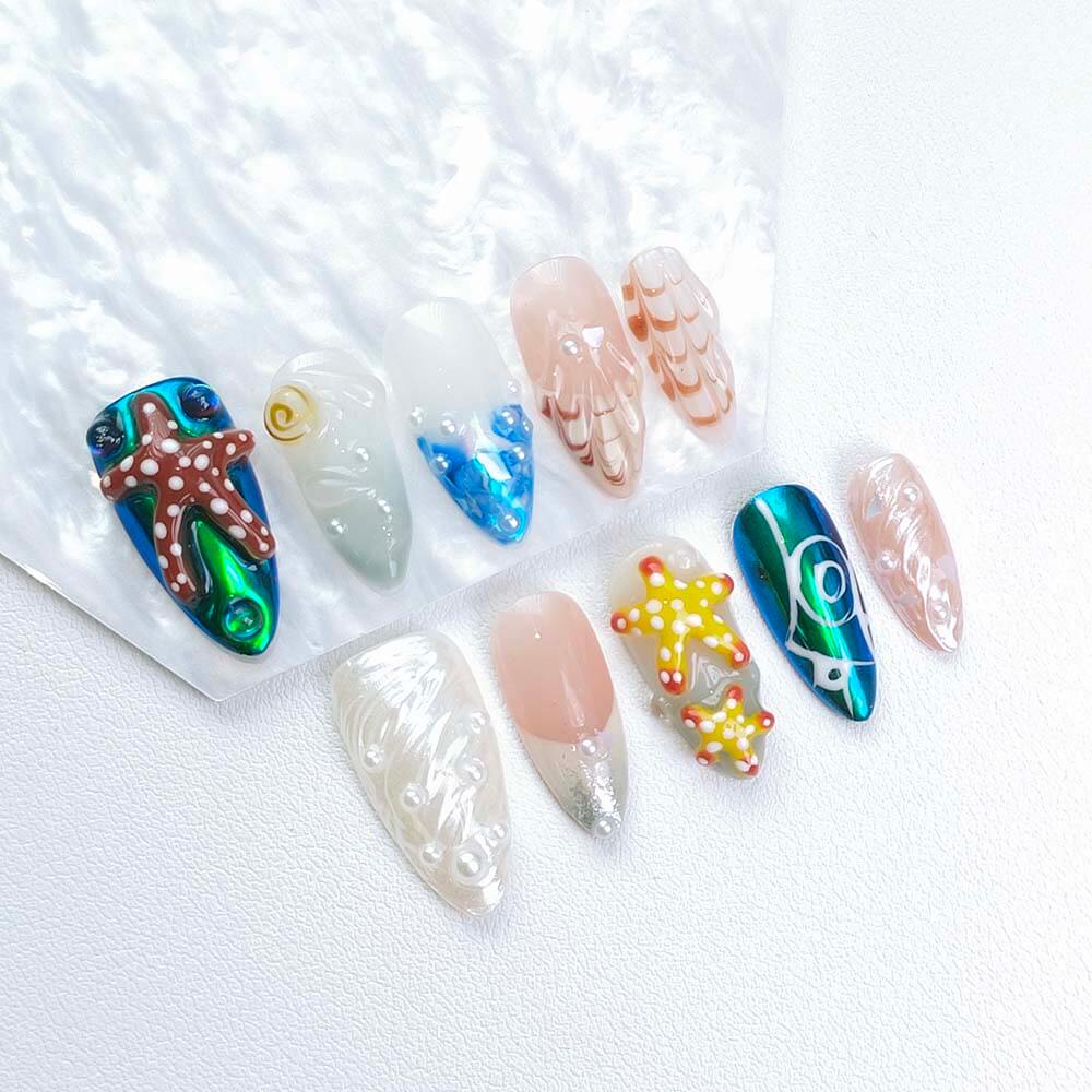 Beauty Art Garden Press On Nails Gleaming Starfish 169