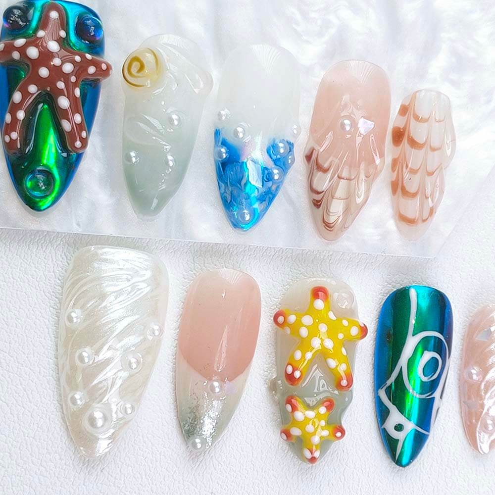 Beauty Art Garden Press On Nails Gleaming Starfish 169