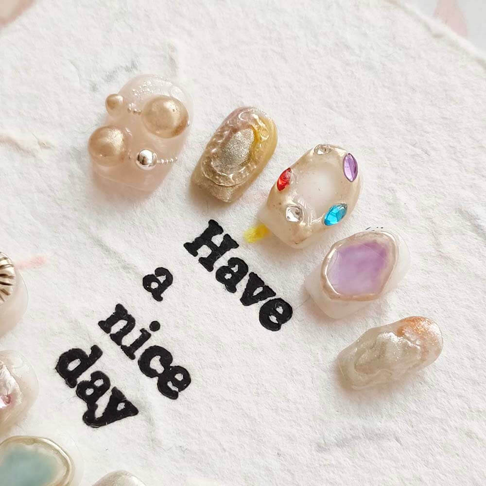 Art Garden Press On Nails Glittering Dots 74