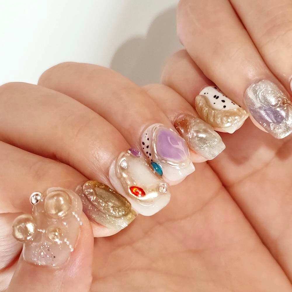 Art Garden Press On Nails Glittering Dots 74