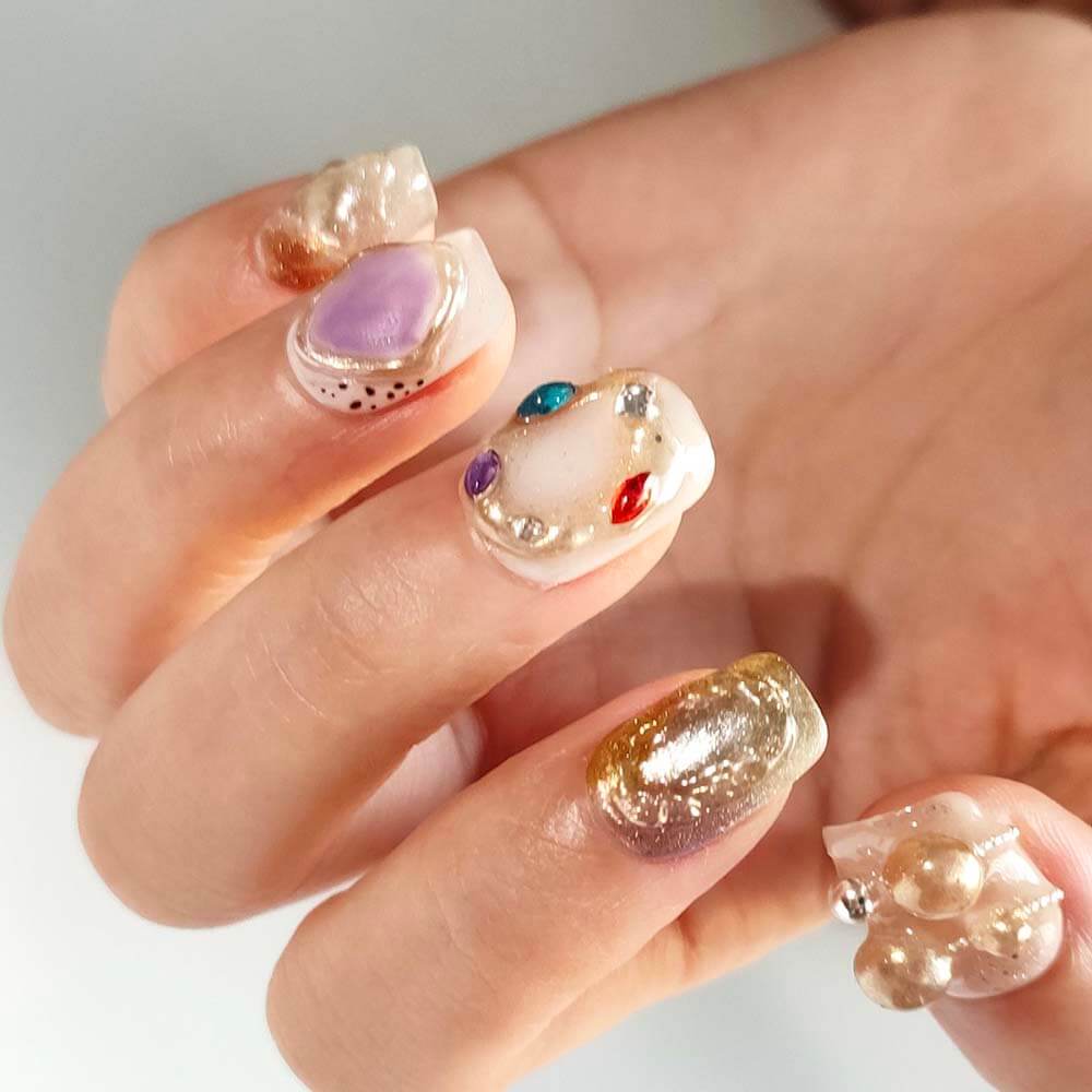 Art Garden Press On Nails Glittering Dots 74