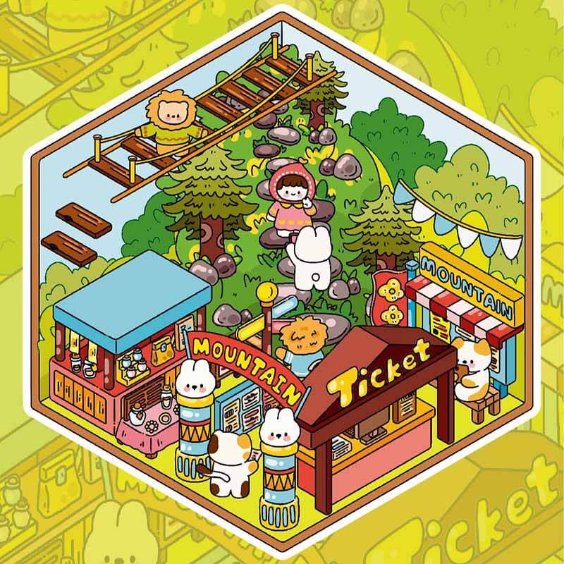 Global Playgrounds DIY 3D Scene Stickers 4 Cute Miniature Scenes(S)